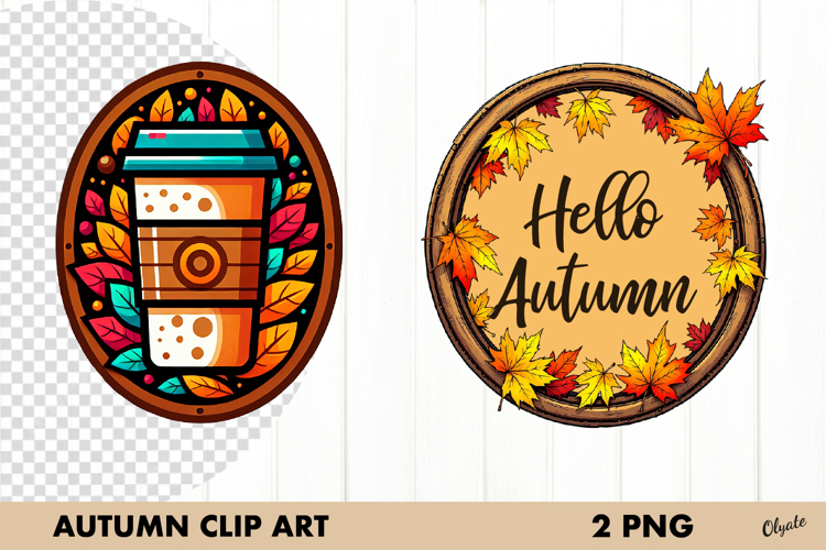 Cute Fall Clipart. Fall Frame Sublimation PNG