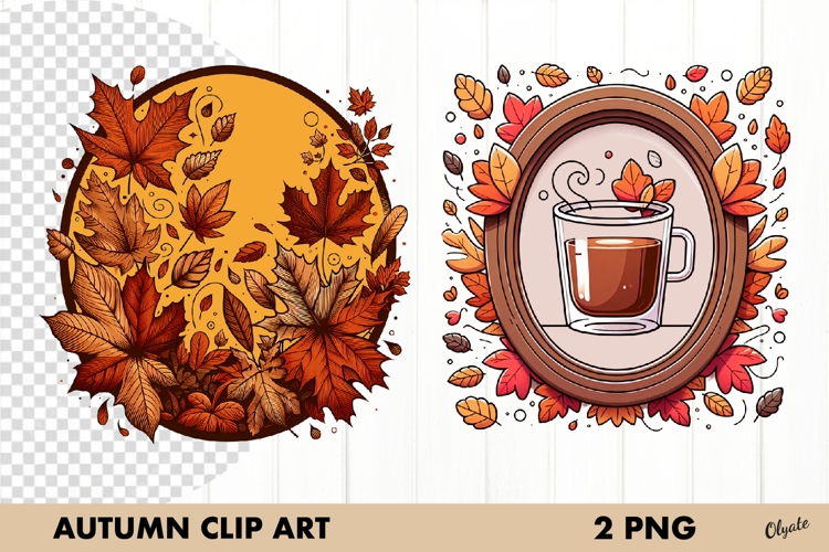 Fall Frame, Autumn Frame. Clipart PNG.