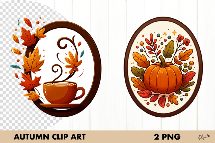 Fall Frame, Autumn Frame Sublimation. Clipart PNG.