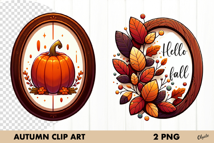 Fall Frame, Autumn Frame Sublimation. Clipart PNG.