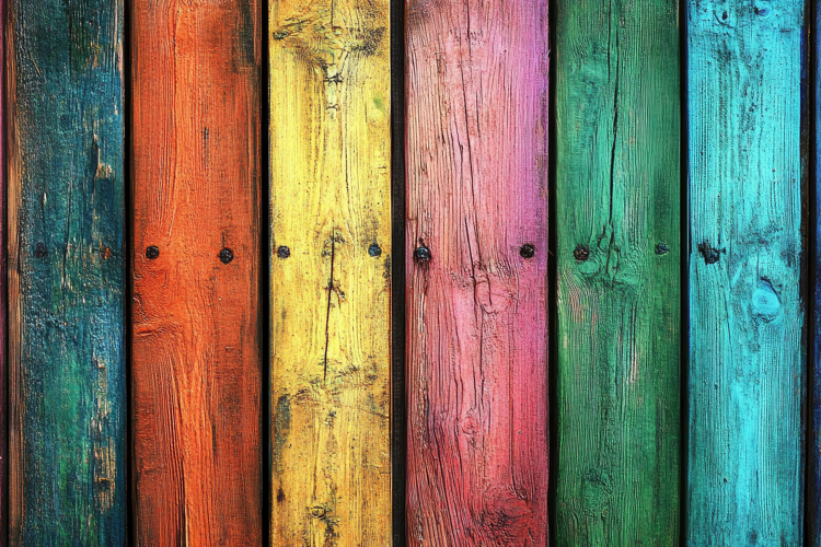 Rainbow Wood Planks Background Wallpaper
