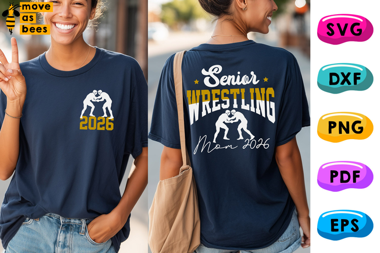 Wrestling Senior Mom 2026 Svg, Png, Finish Strong, Mom Shirt
