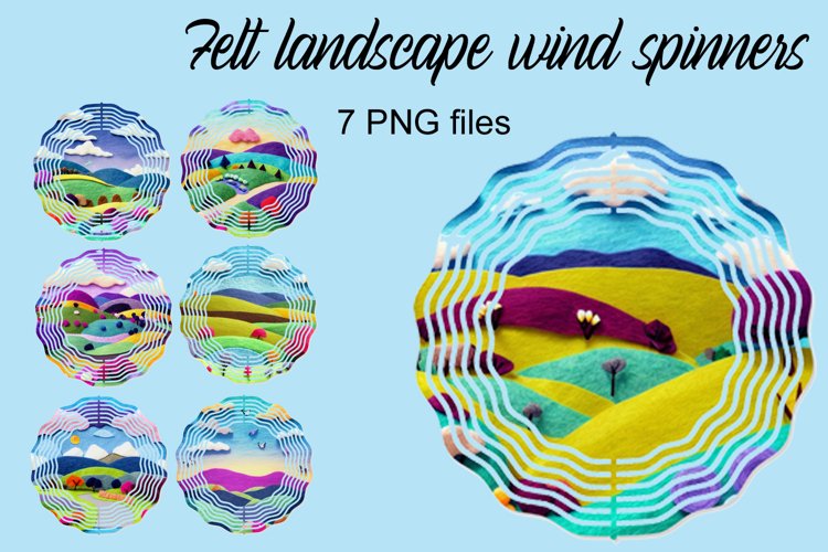 Felt landscape wind spinners