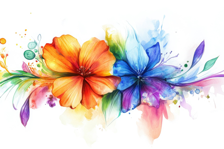 Watercolor Flowers Image 2
