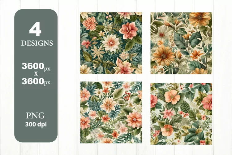 Watercolor Flower Clipart. Digital Paper PNG