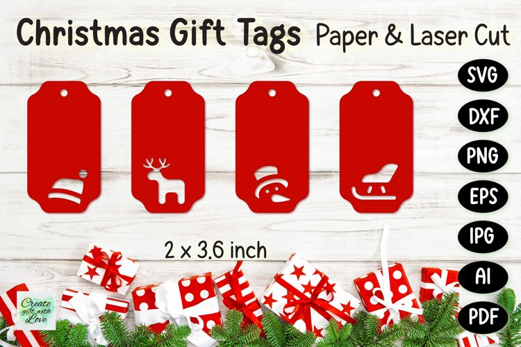 Christmas Gift Tags svg | Labels SVG | Paper Cut | Cricut example image 1