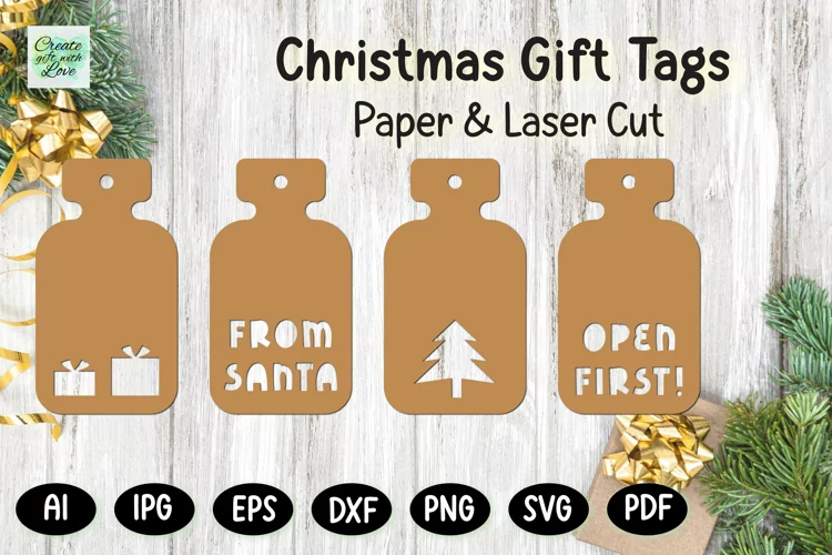 Christmas Gift Tags svg | Labels SVG | Paper Cut | Cricut
