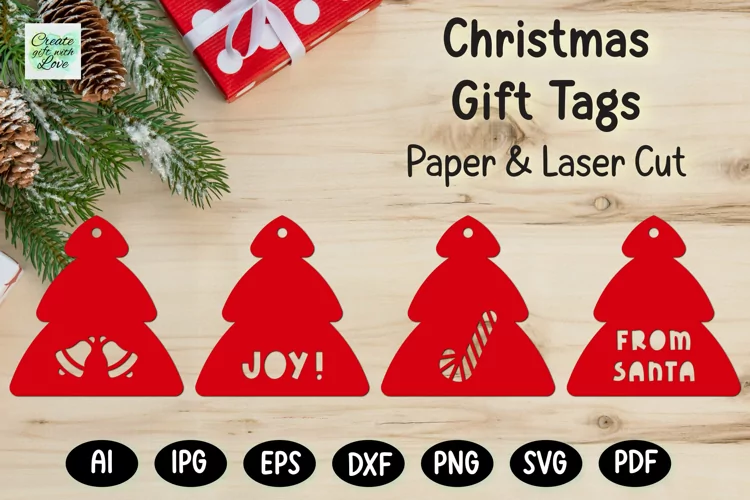 Christmas Gift Tags svg | Labels SVG | Paper Cut | Cricut
