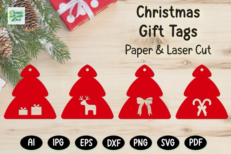 Christmas Gift Tags svg | Labels SVG | Paper Cut | Cricut example image 1