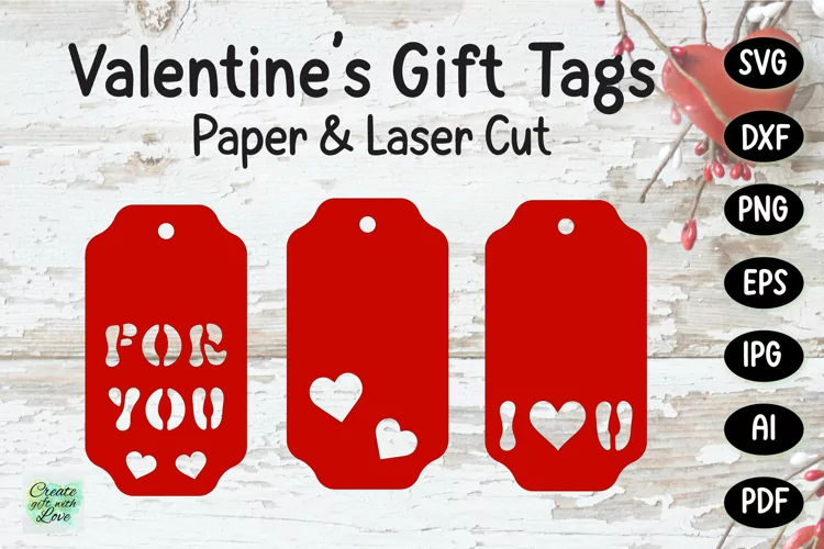 Valentine's Gift Tags | Labels SVG | Paper Cut | Laser Cut