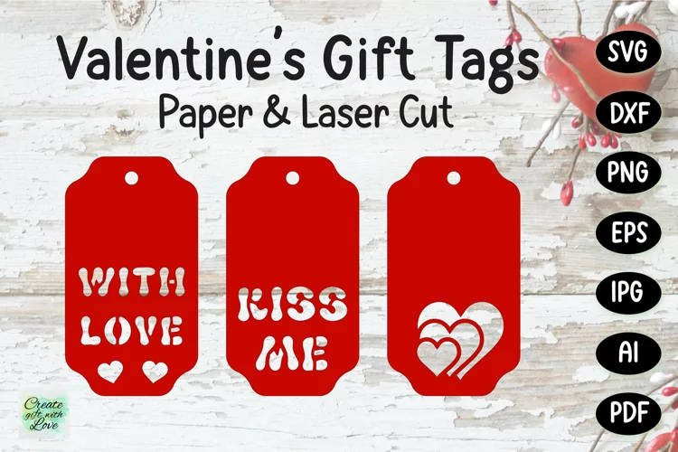 Valentine's Gift Tags | Labels SVG | Paper Cut | Laser Cut