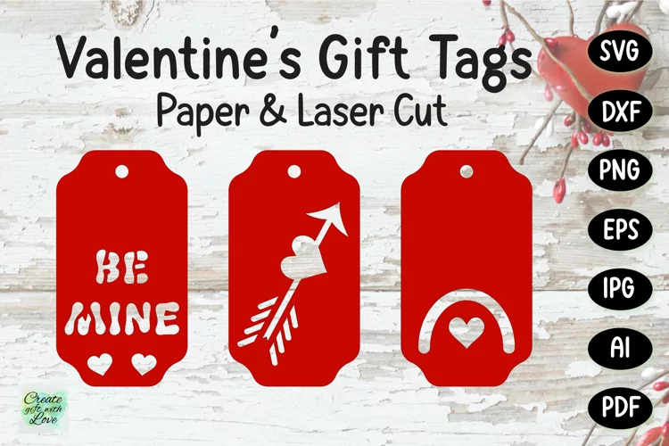 Valentine's Gift Tags | Labels SVG | Paper Cut | Laser Cut