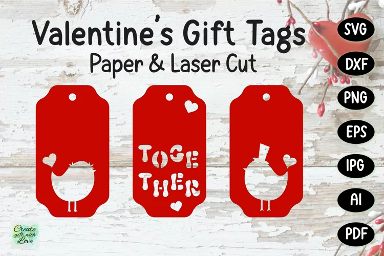 Valentine Gift Tags | Labels SVG | Paper Cut | Laser Cut