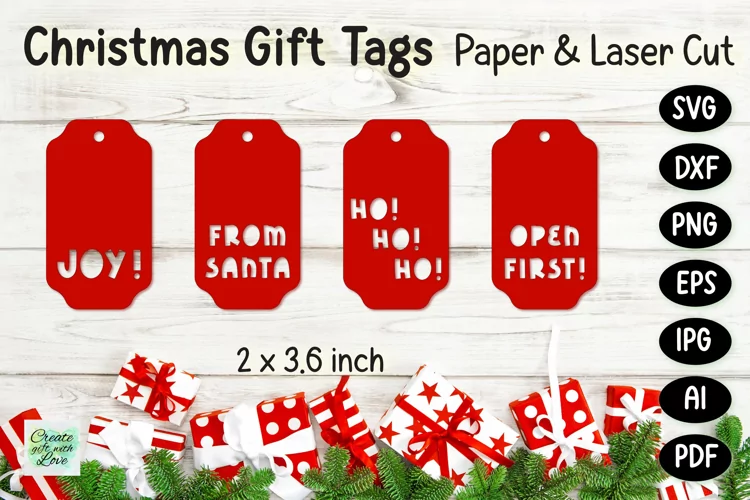 Christmas Gift Tags svg | Labels SVG | Paper Cut | Cricut