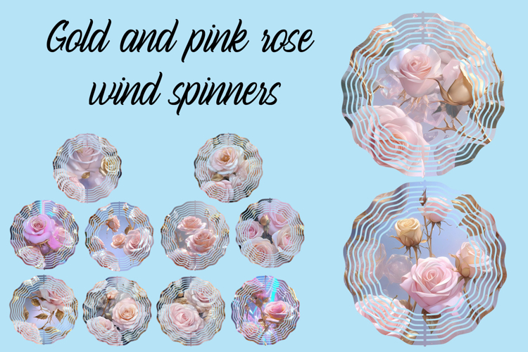 Gold Rose Wind Spinner