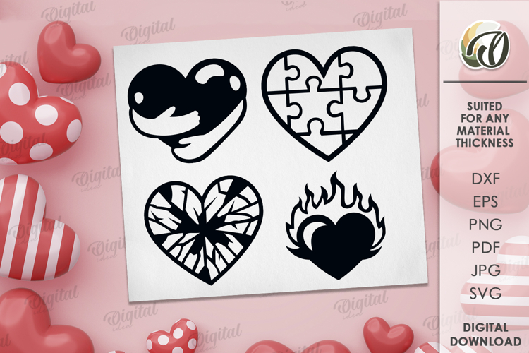 Valentines Day Elements. Hearts Elements SVG