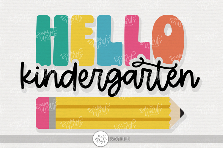 Hello Kindergarten SVG | Back to School Pencil Design