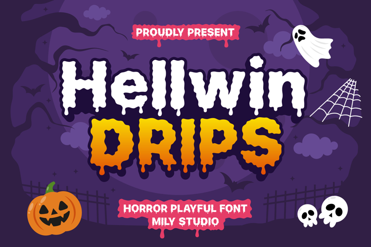 Hellwin Drips - Horror Playful Font