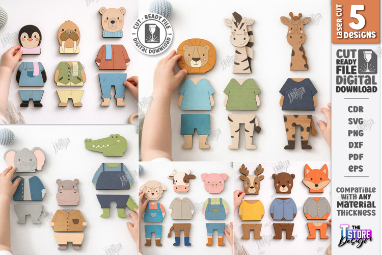 Animal Puzzles Laser Cut Bundle | Kids Puzzles | Kids Games