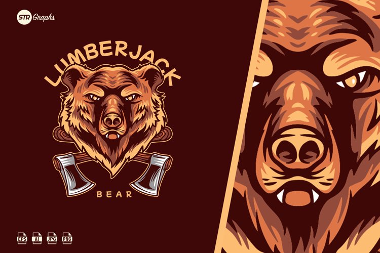 Lumberjack Bear Illustration