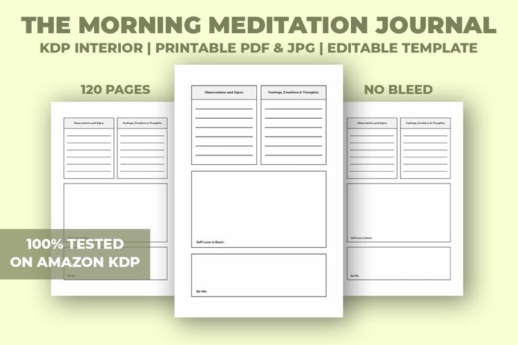 Morning Meditation Journal KDP Interior