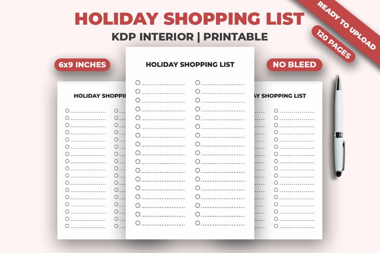 Holiday Shopping List KDP Interior