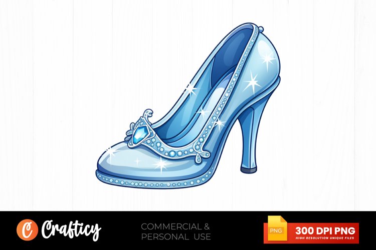Watercolor Princess Shoes Clipart PNG