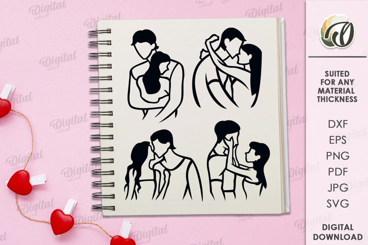 Valentines Day Elements. In Love Couples SVG