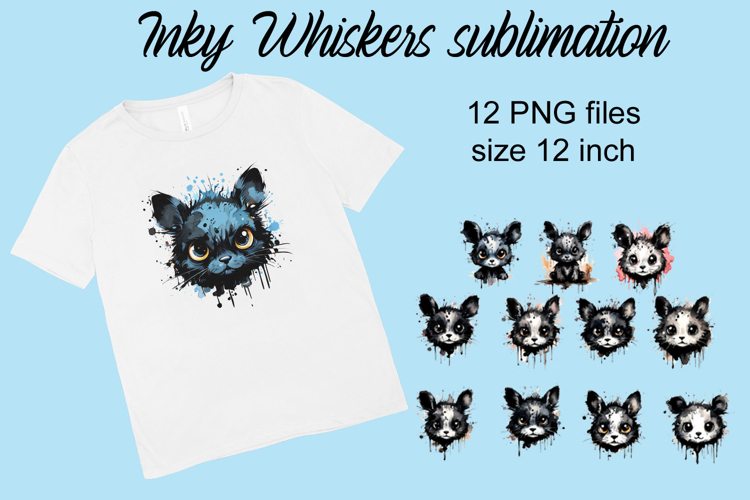 Inky Whiskers Sublimation Designs