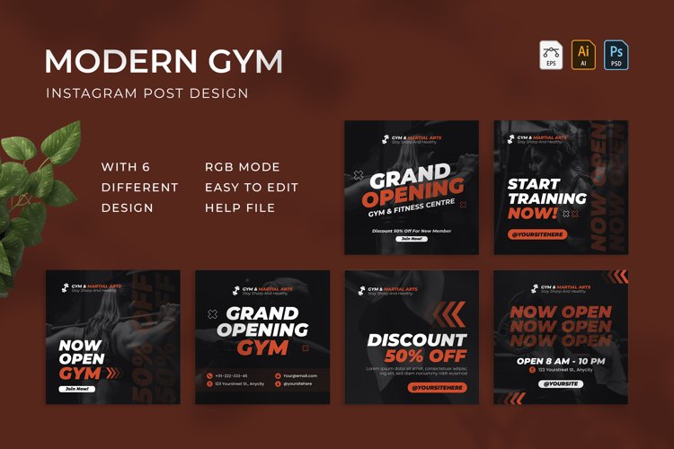 Modern Gym - Instagram Post example image 1