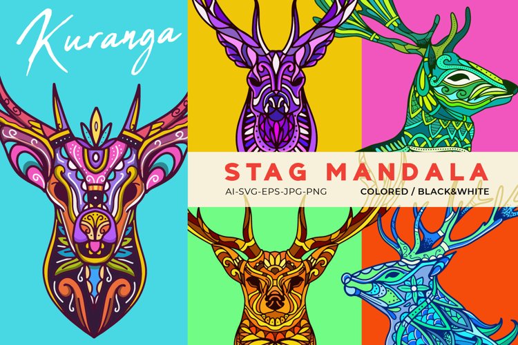 Kuranga Colored Stag Mandala example image 1