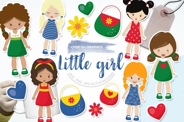 Little girl graphics | illustrations