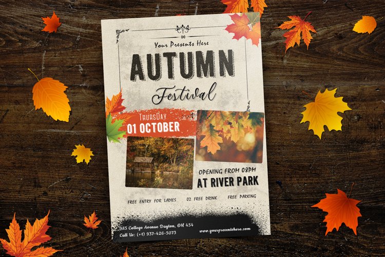 Autumn Festival Flyer A4 Print Template
