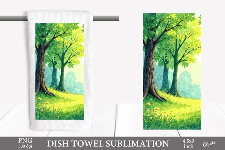 Nature Sublimation. Spring, Summer Dish Towel PNG