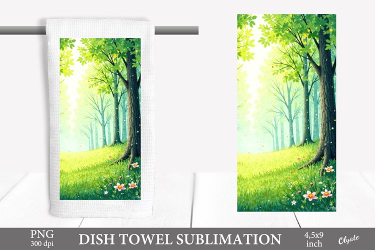 Nature Sublimation. Spring, Summer Dish Towel PNG