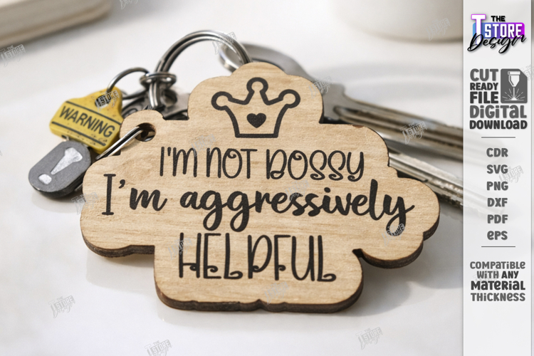 Sarcastic Keychain Laser Cut | Snarky Keyring | Funny SVG