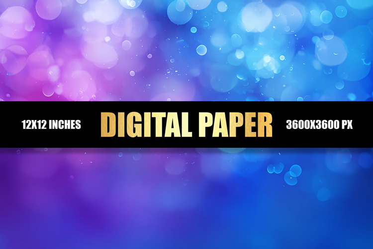 Blue Bokeh Digital Paper