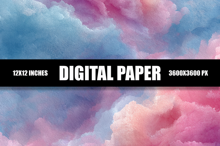 Colorful Clouds Digital Paper example image 1