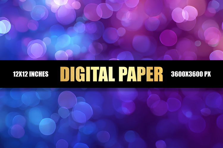 Blue Bokeh Digital Paper