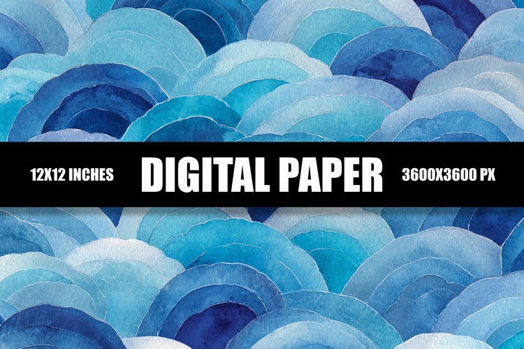 Blue Waves Digital Paper