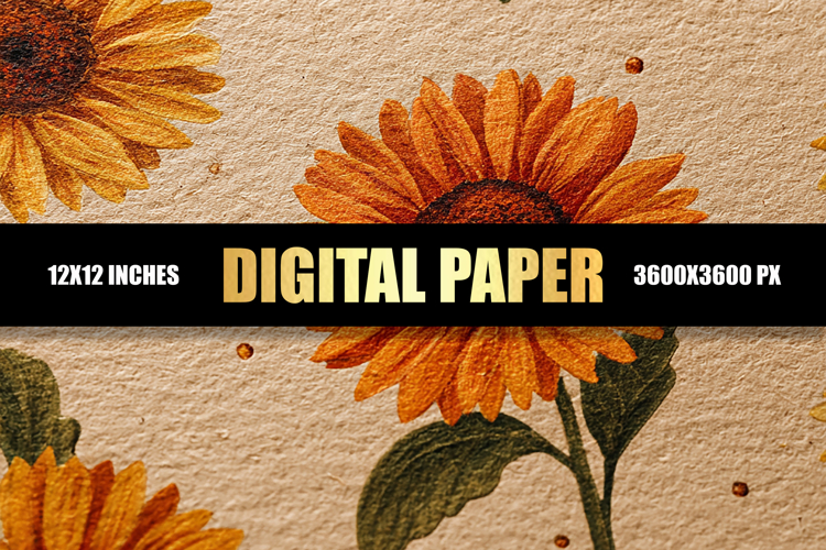 Orange Flower With Texture Digital Paper