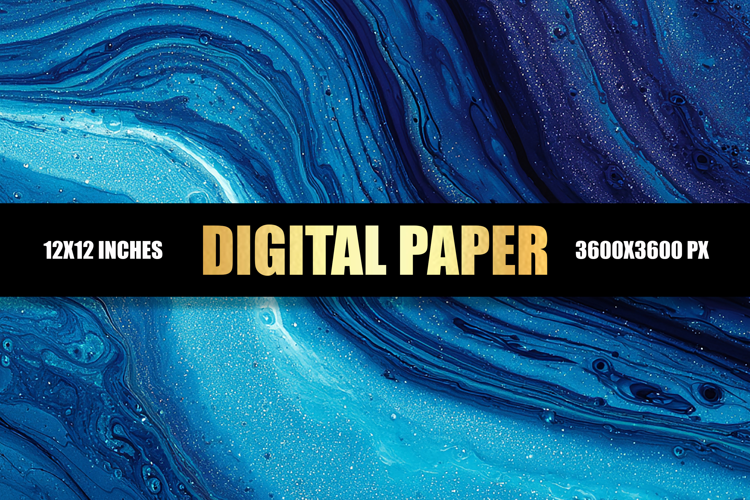 Blue Liquid Digital Paper