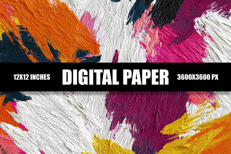 Mixed Paint Strokes Digital Paper