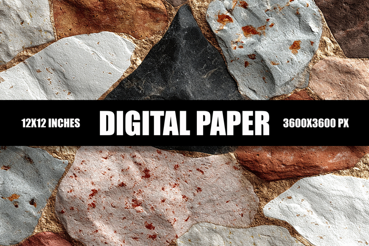 Multicolor Stones Digital Paper