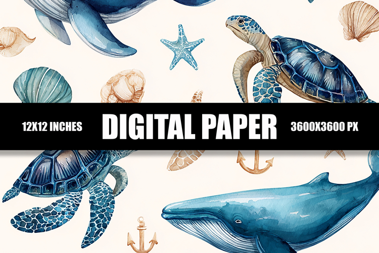 Sea Animal Digital Paper