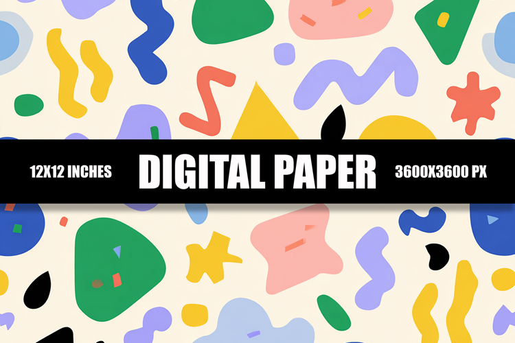 Colorful Shapes Digital Paper