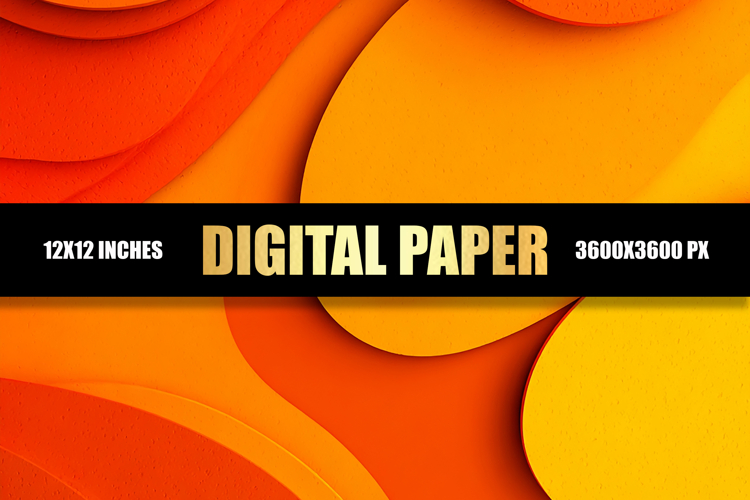Orange Yellow Abstract Digital Paper