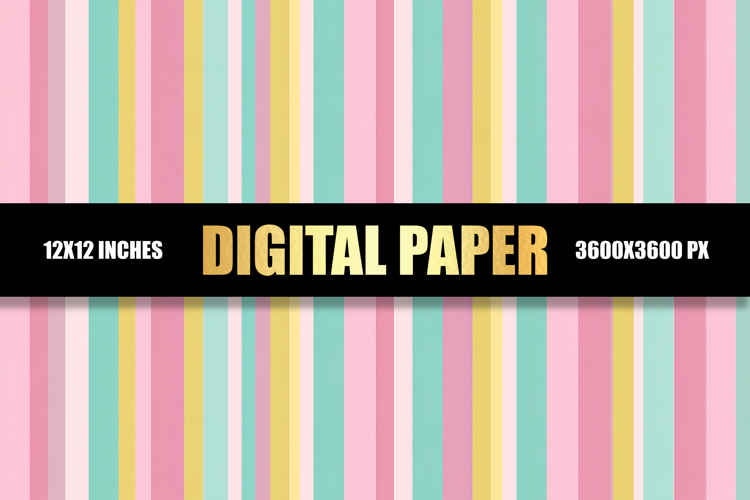 Colorful Strips Digital Paper