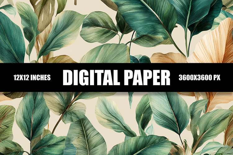 Green Leaves Digital Paper