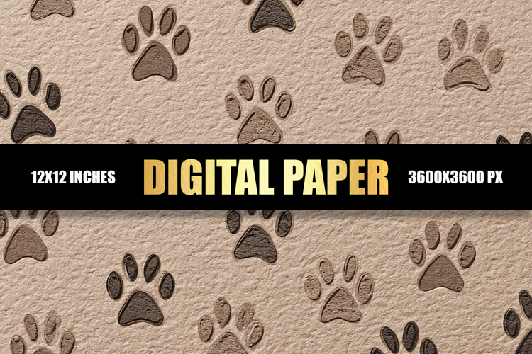 Paw Pattern Digital Paper
